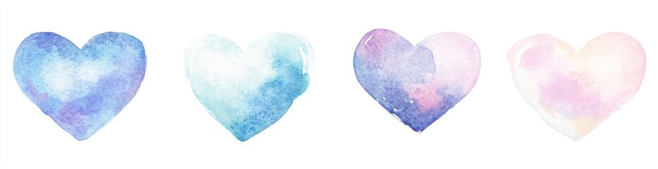 Delicate Watercolor Hearts