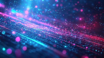 Obraz premium Big data visualization Digital background Analytics representation Wave of particles 4k rendering