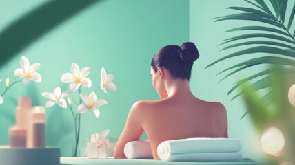 Close-up of a therapist applying aromatic oil on a client's back during an aromatherapy session