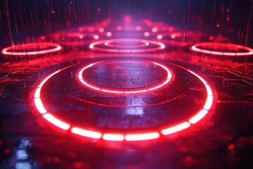Fototapeta premium Neon Circles Rain