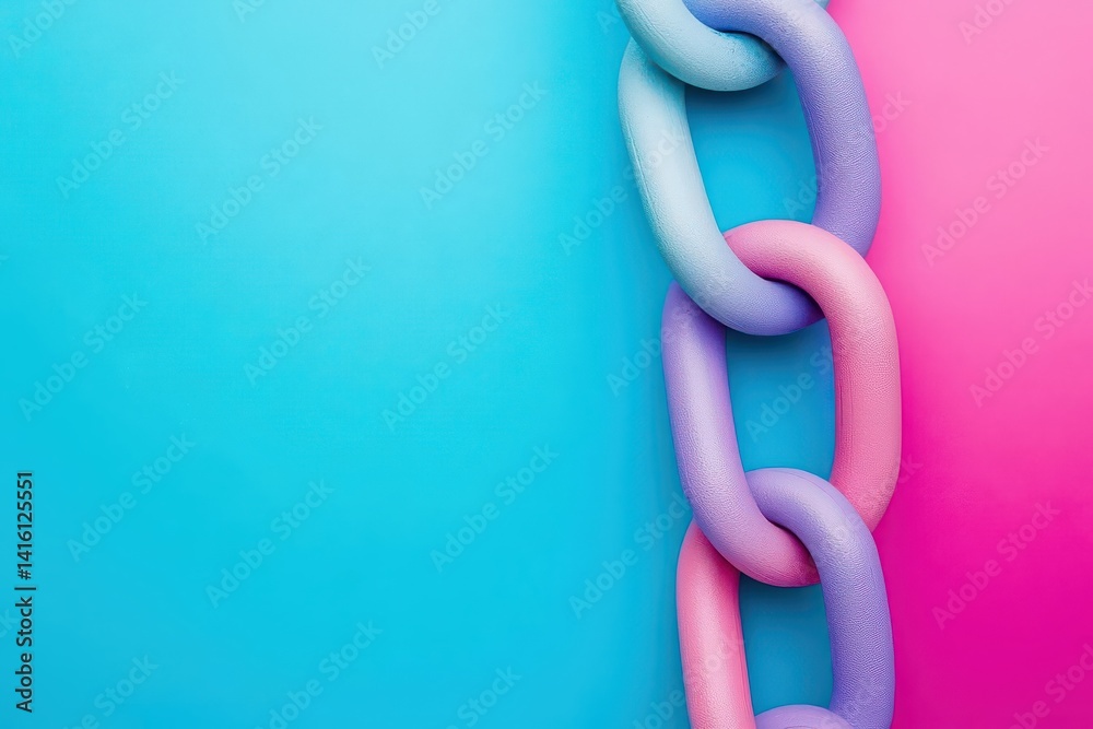 Poster Block chain networkBlockchain network concept , Distributed register technology , Block chain text and computer connection with colored background