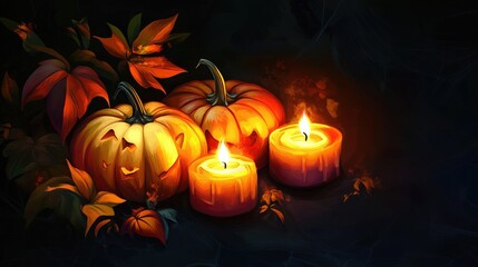 halloween pumpkin in the night