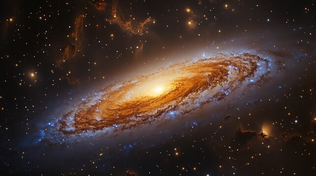 Cosmic Dance: A Majestic Spiral Galaxy Displaying Celestial Brilliance