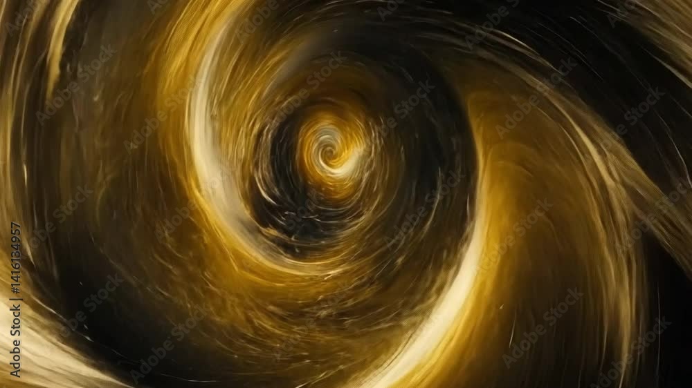 Poster mesmerizing abstract swirl of golden hues dynamic vortex of motion and energy, where light and shado