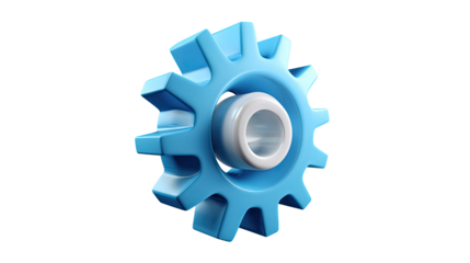 Gears on a white background symbolize teamwork in the machinery of industry and technology