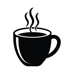 Hot Drink Stencil Icon Vector Illustration,
