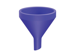 funnel for kitchen and laboratory icon 3d. Filter icon 3d illustration