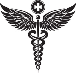 caduceus illustration, caduceus icon, caduceus clipart, caduceus silhouette vector black and white
