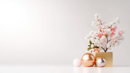 Minimalist floral arrangement on a white background (1)
