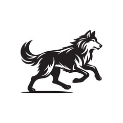 Fototapeta premium vector illustration of a running wolf