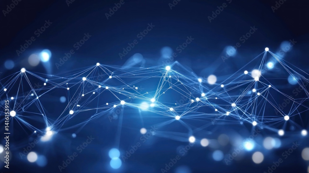 Poster complex network of interconnected data points.