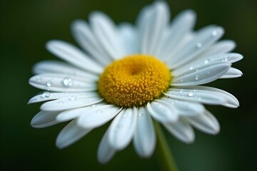 Fototapeta premium Close-up of a daisy covered in raindrops