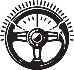 Obraz premium truck steering wheel illustration, wheel icon, wheel clipart, wheel silhouette vector black and white