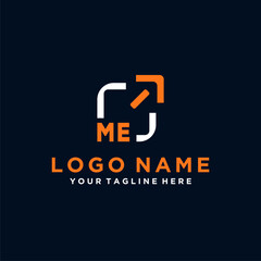 ME initials minimal modern technology logo design