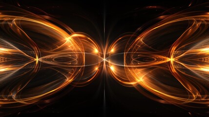 Elegant picture of gold light sparkling particles scattered across a deep black background, create an abstract bokeh effect perfect for designs that aim to evoke a sense of luxury and elegance. AIG53.