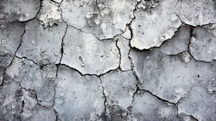 Obraz premium Cracked concrete wall texture showcasing weathered surface details