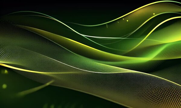 Dark green background with gold lines, dark green gradient background with golden light effects, elegant curves, vector illustration style, simple design,