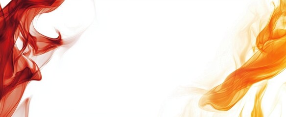 Fototapeta premium Abstract Smoke Art with Flowing Red and Orange Swirls on a White Background for Creative Designs