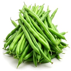 Obraz premium a pile of green beans on white background