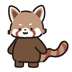 可愛いレッサーパンダのイラスト素材