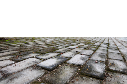 old stone pavement with transparent background