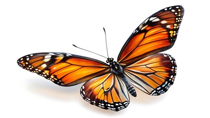 Fototapeta premium Butterfly flying isolated on white background