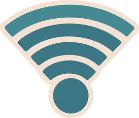 Wi-Fi Signal Icon - Cartoon Internet Symbol Vector