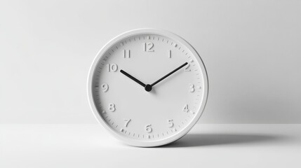 Timeless Moment: A minimalist round clock with a subtle shadow on a clean backdrop. It captures the essence of time in a clean, modern design.