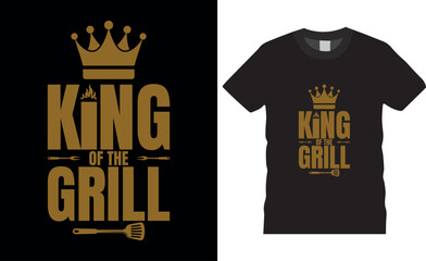 King of the grill BBQ Typography vector t shirt design.