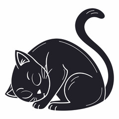 black cat vector illustration