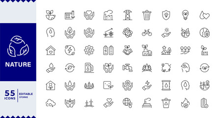  Pixel Perfect Environment Icon Set, environmental awareness and conservation efforts.Environment Icons. Eco-Friendly Vector Illustrations for Sustainability, Nature, and Green Solutions