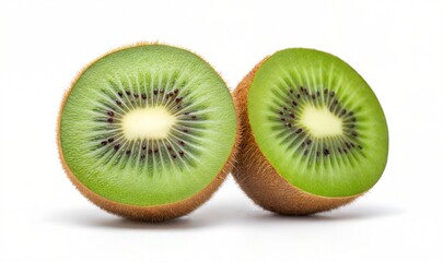 Fototapeta premium Close Up of a Sliced Kiwi Fruit with Juicy Green Interior