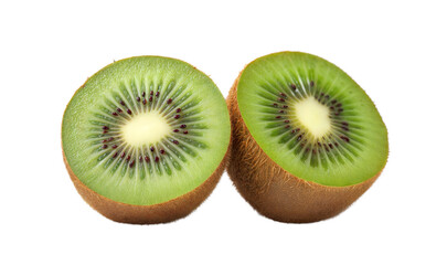 Fototapeta premium Detailed View of Kiwi Fruit Showing Brown Skin and Green Core