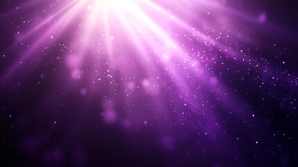 Fototapeta premium Mystical Purple Light Beams Through Clouds, Purple light beams breaking through dark clouds, creating a mystical atmosphere