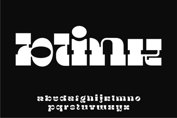 Headline font retro style vector