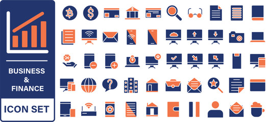 Business and finance editable stroke line icon set with money, bank, check, law, auction, exchance, payment, wallet, deposit, piggy, calculator, web and more isolated outline thin symbol