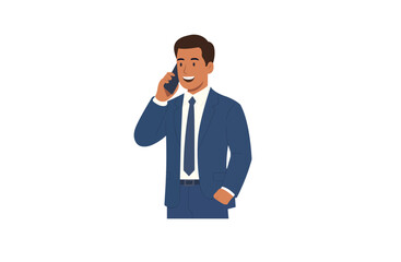 man on phone vector image