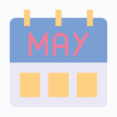 Memorial Day Calendar Vector Icon. Flat Style Isolated Vector Icon. 
