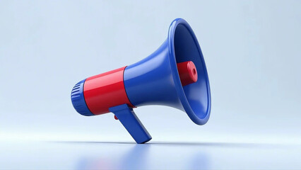 loudspeaker megaphone on blue background