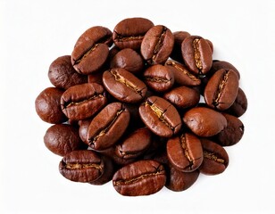 Fototapeta premium Coffee beans isolated on white, coffee beans isolated on transparent background,