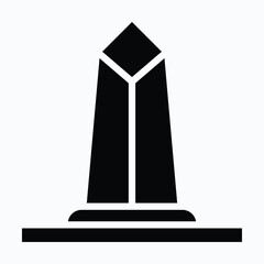 Washington Monument Landmark Vector Icon. Silhouette Style Isolated Vector Icon.	