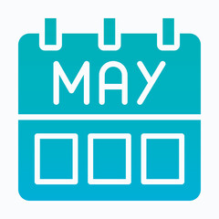 Memorial Day Calendar Vector Icon. Gradient Style Isolated Vector Icon. 