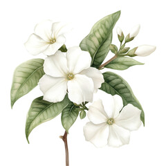 Fototapeta premium Colorful Vector Magnolia Flowers With Green Leaves On White Background. flower and foliage vector, magnolia blossom clipart, floral print illustration, floral motif vector, botanical wall art, magno 