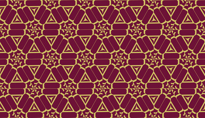 Fototapeta premium For interior wallpaper, smart design, fashion print.Vector seamless illustration with pattern in triangles style.