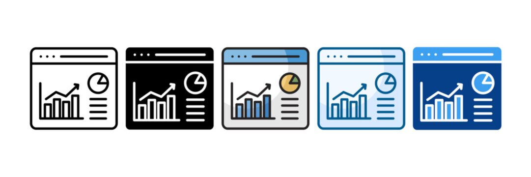 Data Visualization Icon Set Multiple Style Collection