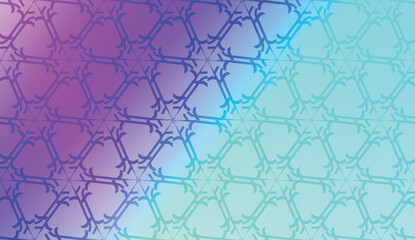 Fototapeta premium Pattern with geometric shape background. Vector illustration. Template for wallpaper, interior design, decoration, scrapbooking page. Gradient color