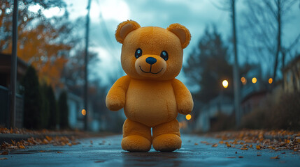 teddy bear on the bench