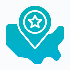 Location Pin, Map Pointer Vector Icon. Gradient Style Isolated Vector Icon. 
