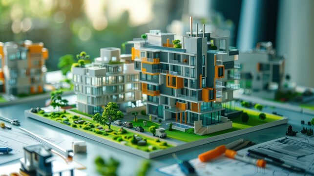 Small mini modern building 