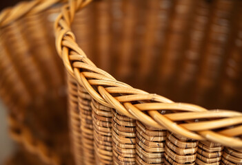 close up of a wicker basket